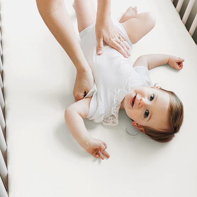 KeaBabies 2-Pack Baby Crib Sheets for Boys, Girls - 52x28 Viscose Derived from Bamboo Toddler Bed Sheets Neutral, Fitted Crib Mattress Cover for Standard Baby Bedding, Soft & Cozy (Soft White)
