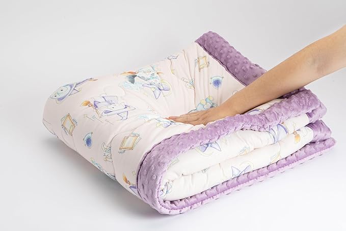 Cuite Pumpkin Baby Toddler Bed Comforter, Down Alternative Toddler Comforter All Season,Quilted Baby Blanket for Daycare,Toddler Crib Quilt for Boys and Girls,(47x 59 Purple)