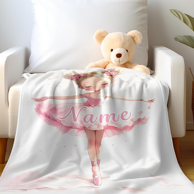 Ship Next Day, Custom Name Blanket - Printed in USA, Personalized Baby Blankets for Girls, Baby Blanket with Name, Ultra-Soft Cozy Fleece Blankets, Gifts for Boys & Girls Kids Teen Girl New Mom