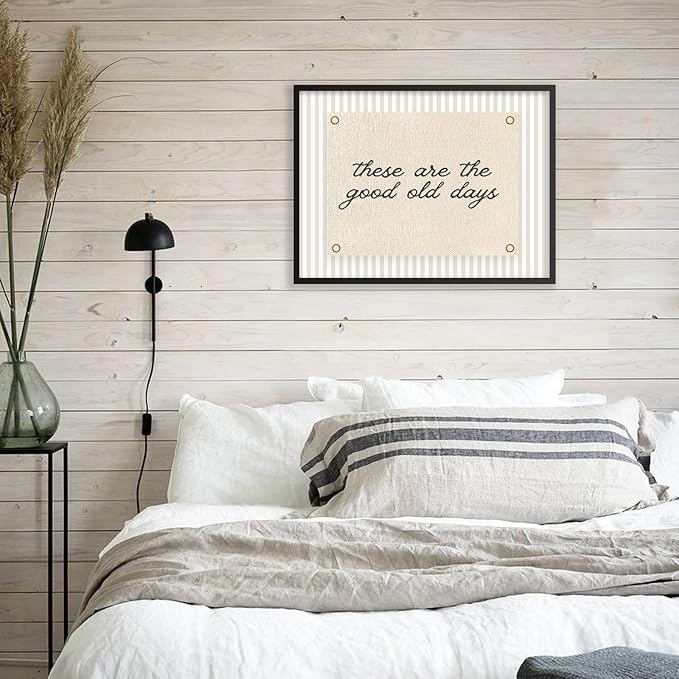 These Are the Good Old Days Wall Art Inspirational Quotes Poster 12x16 inch Black Framed Modern Minimalist Positive Affirmations Canvas Prints for Office Bedroom Wall Decor