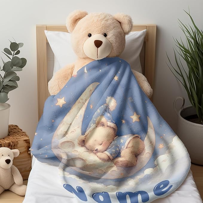 Ship Next Day, Custom Name Blanket - Printed in USA, Personalized Baby Blankets for Girls, Baby Blanket with Name, Ultra-Soft Cozy Fleece Blankets, Gifts for Boys & Girls Kids Teen Girl New Mom