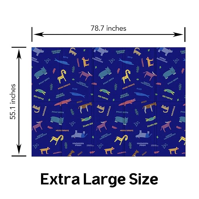 Baby Foldable Play Mat for Baby - Springshine Animals Floor Mats design - Perfect Tummy Time Mat & Nursery Rug - Portable Playroom Rug, Indoor/Outdoor, Waterproof, Made in Korea - Large 79" x 55"