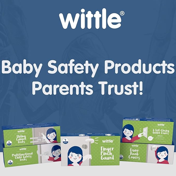 Wittle Baby Proofing Door Stopper - 4pk, Soft EVA Foam Finger Pinch Guard, Prevents Injuries, Slamming Doors, Child or Pet from Getting Locked in Room, White