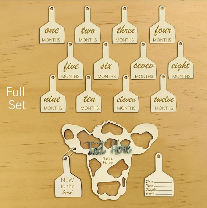 Personalized Cow Baby Name Sign – Custom Birth Announcement Tag for Newborns, Cute Farm Animal Nursery Decor, Unique Shower Gift for Boys & Girls