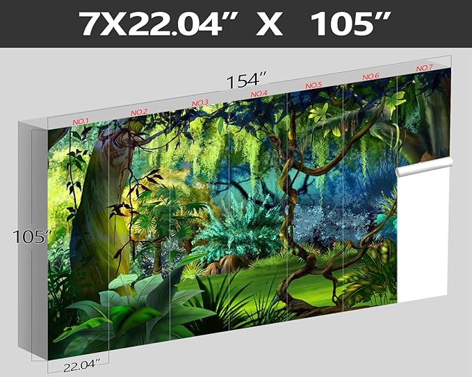 XMPMBM-Cartoon Plant Dreamy Forest Fabric Wallpaper Botanical Woodland Nursery Room Wall Mural-W 154" X H 105"(112 Square Foot)