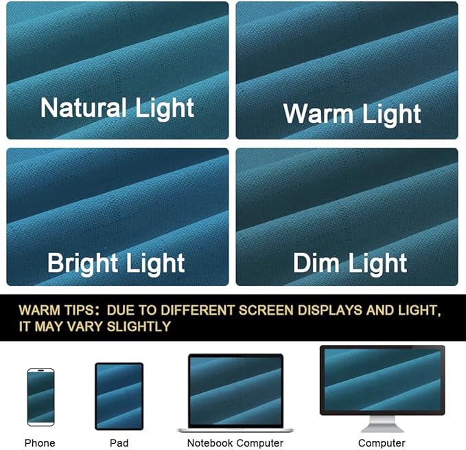 PrinceDeco 100% Blackout Curtains 108 Inches Long 2 Panels Set Thermal Insulated Curtains 108" Long, Noise Reducing Window Treatment Drapes for Bedroom,Anti-Rust Grommet Top Curtains,Blue Sapphire
