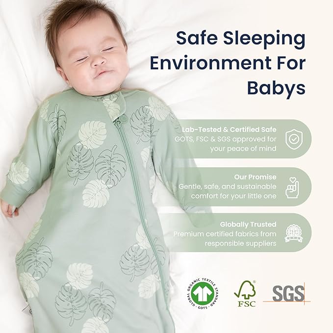 kaiya baby Unisex Sleeping Bag for Babies and Toddlers 2.5 Tog Sleep Sack, Long Sleeve Sleep Sack, Wearable Blanket Baby