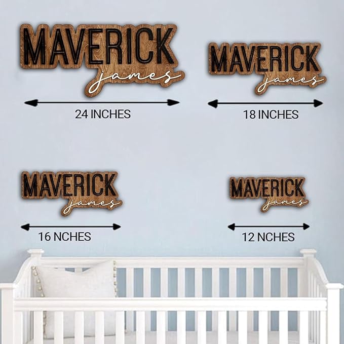 Personalized Wood Name Sign, Nursery Name Wooden, Boho Girl Name Sign, Above Crib Sign, Layered Baby Name Sign, Boy Name Sign, Cut Out Sign, Gift for nursery