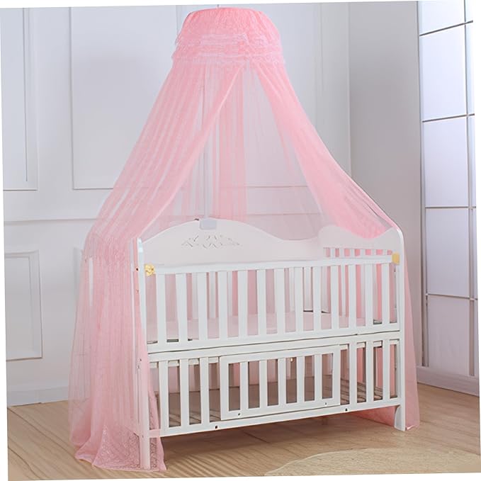 Adjustable Height Baby Bed Canopy - Encrypted Breathable Mesh Bed Curtain for Cribs and Toddler Beds, Nursery Decoration Accessory
