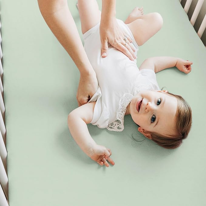 KeaBabies 2-Pack Baby Crib Sheets for Boys, Girls - 52x28 Viscose Derived from Bamboo Toddler Bed Sheets Neutral, Fitted Crib Mattress Cover for Standard Baby Bedding, Soft & Cozy (Sage)