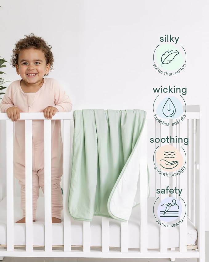 PurComfy Supersoft Toddler Comforter, Premium Bamboo Viscose Crib Blanket, Breathable 1.0 Tog Crib Quilt for All Seasons 39"×55"