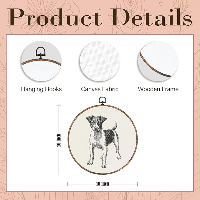 Vintage Swedish Farmdog Round Wall Art Framed, Retro Weiner Dog Round Wall Decor, Swedish Farmdog Weiner Dog Gifts Hanging Canvas Print Wall Sculpture for Bedroom Living Room Decor, 10x10 Inch