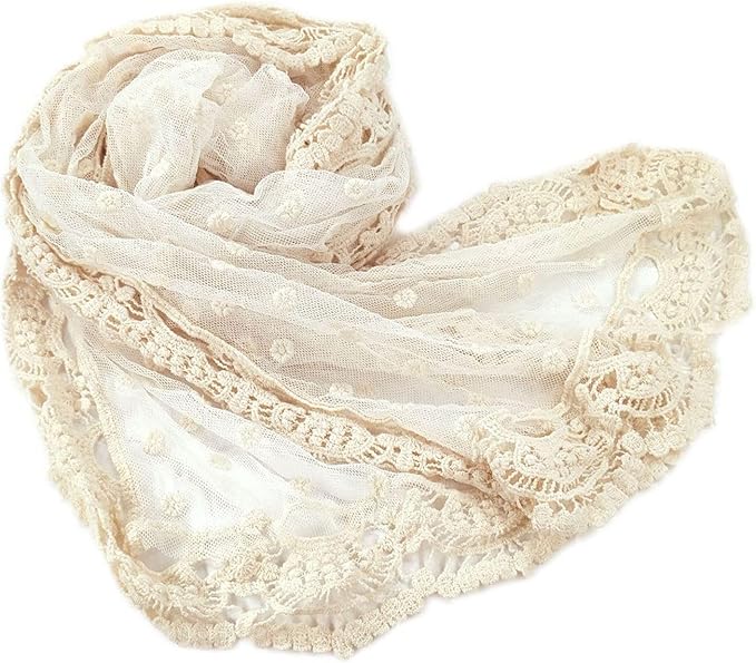 Newborn Photography Wraps Baby Photoshoot Lace Props Girls Posing Layers (Beige B)