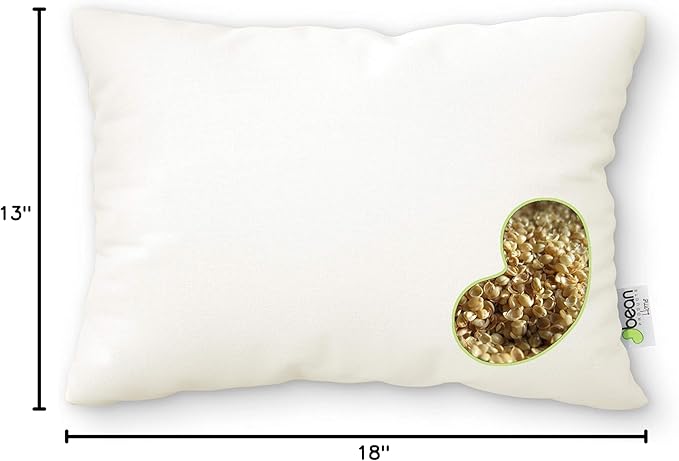 Bean Products Travel Bed Pillow for Sleeping β Organic Millet Fill with Organic Cotton Fabric, Soft Toddler Head Pillow β Eco-Friendly, Breathable, and Durable Sleep Aid, Made in The USA, 13" x 18"