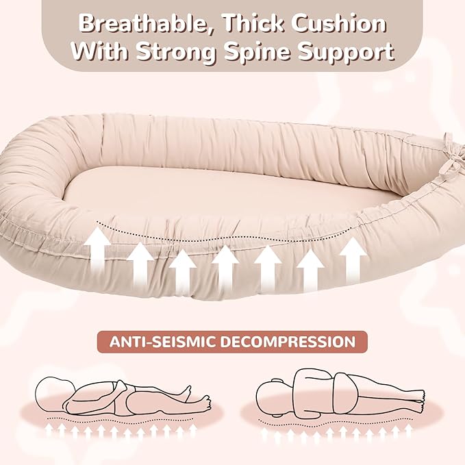 Baby Lounger, Infant Lounger for Newborn,Portable Baby Nest Cover Breathable & Soft, Newborn Essentials