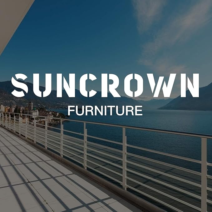 SUNCROWN Outdoor 3-Piece Rocking Chairs Patio Bistro Set Black Steel Furniture with Thickened Cushion and Glass-Top Coffee Table, Red