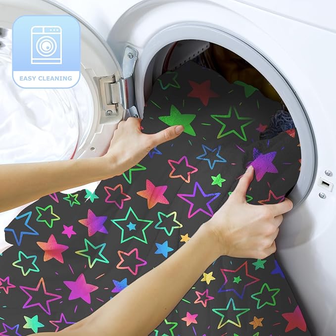 Ultra Soft Fleece Blanket- Lightweight & Warm Throw Blanket for Couch, Cozy Plush Sherpa Blanket for Adults Kids, Durable & Easy Care (Colorful Star, 50x60 in)
