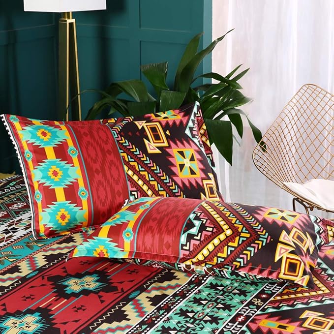 Dodou Boho Style Bedding Set Boho Duvet Cover Set Bohemian Bedding Set 2psc (Twin)