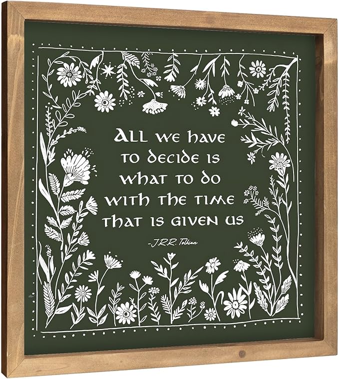 pechpell 11.8 Inch Nursery Wall Decor, Wooden Green Girl Nursery Wall Art with Wreath Sign, Boho Vintage Woodland Nature Themed Kids Room Playroom Table Shelf Baby Shower Decorations for Home