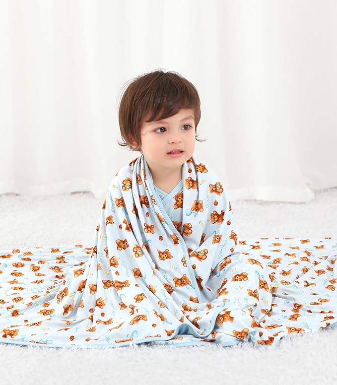 Premium Baby Blankets, Soft Viscose from Bamboo Blanket for Boys and Girls, Nursery Crib Bedding Quilt for Newborn and Toddler, Cooling for Hot Sleepers 50'' x 50'' Bear