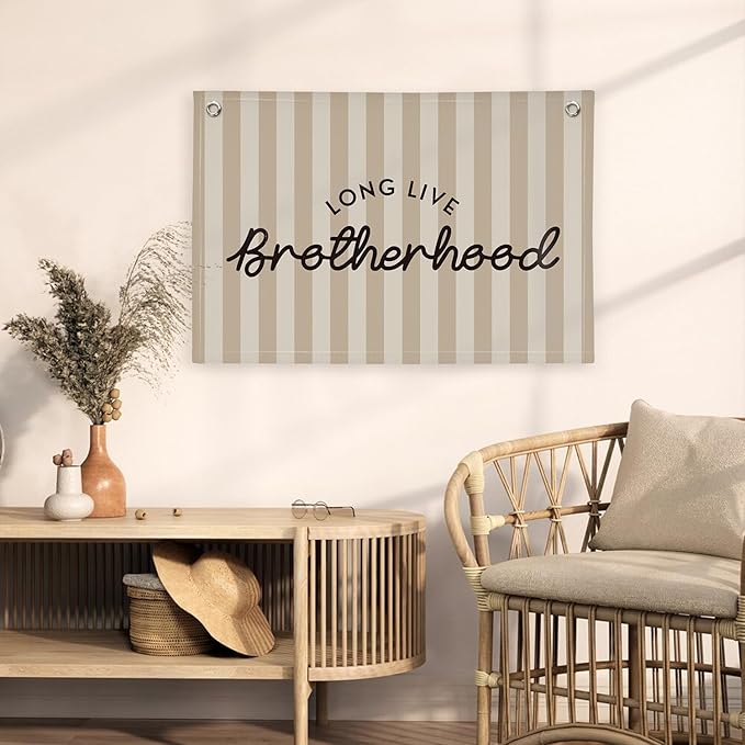 Long Live Brotherhood Boys Room Decor,Brother Playroom Bedroom Wall Decor Hanging Flag Banners, Nursery Toddler Kids Room Decoration 30x20 boyroom