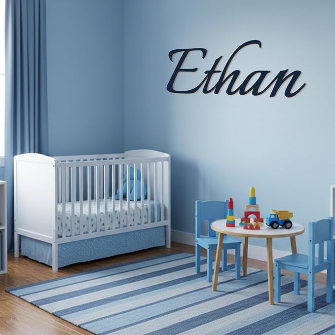 Personalized Wooden Name Sign for Nursery Wall Decor - Custom Wood Letters Name Plate for Kids Room - Customizable Wall Sign for Baby, Family Name, Wedding in Multiple Colors & Fonts (6-84inch)