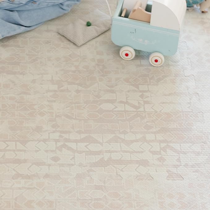 Baby Play Mat for Floor - Sandstone (4x6ft) - Premium EVA Foam Play Mat for Babies & Toddlers (Ages 0-5+) Non-Toxic Playmat for Tummy Time, Crawling & Playroom - Stylish & Comfortable