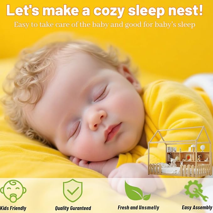 Twin Size Montessori Bed for Kids, Montessori Floor Bed with LED Light and Storage Bookshelf, Kids Beds with Guardrails for Boys & Girls, Natural