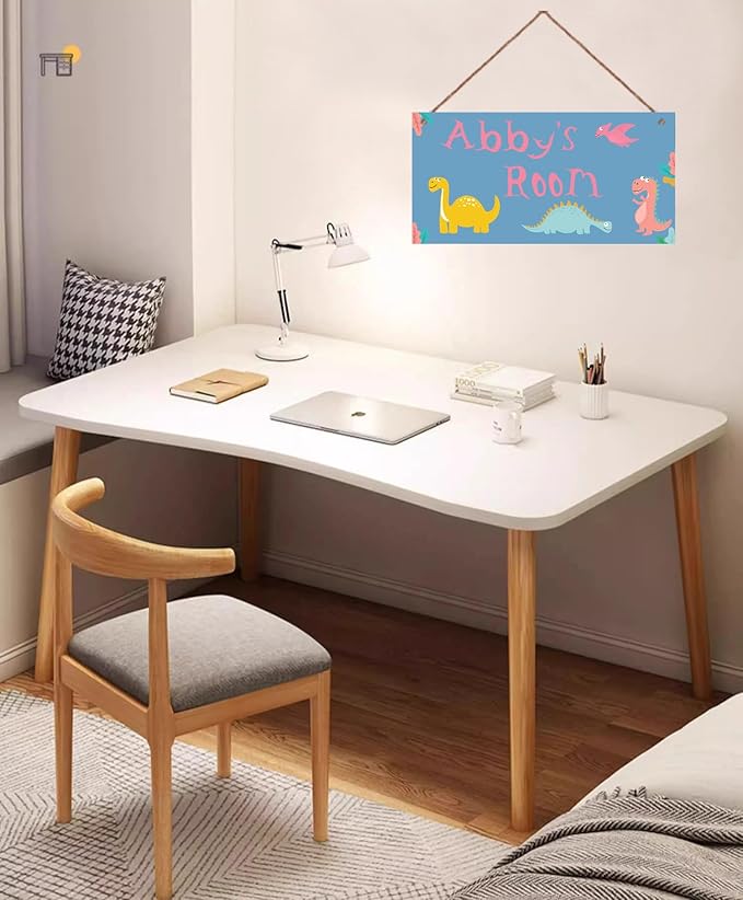 Personalized Dinosaur Sign For Kids Room Nursery Custom Name Cute Cartoon Art Door Wall Decor For Boys Room Girls Bedroom Little Man Cave