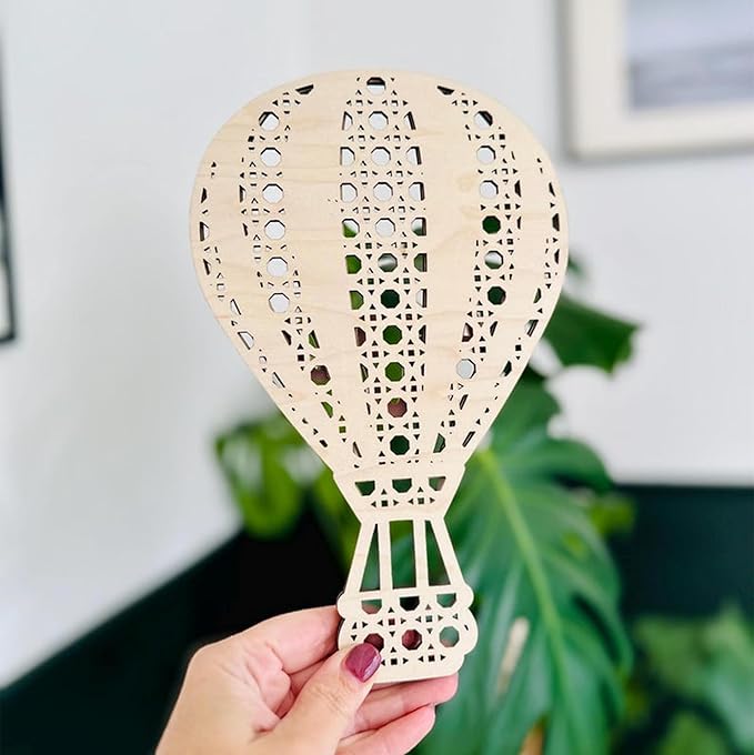 Personalized Hot Air Balloon Wooden Baby Name Sign, Hot Air Balloon Wall Decor Boho Wooden Sign Nursery Home Decor for Nursery Bedroom, 3D Wooden Layered Handmade Letter Wall Decor