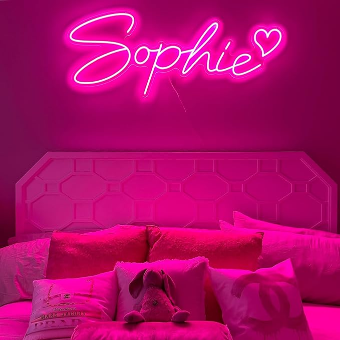 Custom Neon Signs for Wall Decor, Large Neon Sign Customizable Personalized LED Sign, Customized Light Sign Dimmable for Birthday Christmas Wedding Gift,for Business Company Logo Bar Party Bedroom Dorm Neon Name Sign