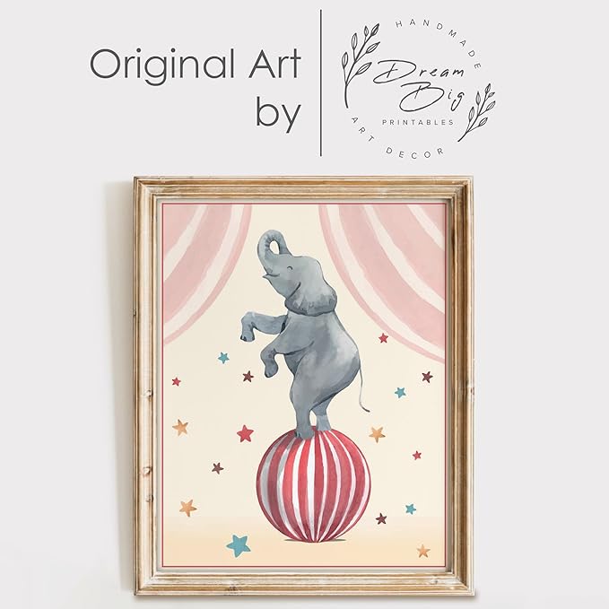 Circus Nursery Wall Art Prints (Set of 3) - Unframed - 11x14 | Delightful and Colorful Unframed 8x10 Inches Prints | Wall Art for Kids | Kids Room Décor | Classroom Décor | Bedroom Wall Décor