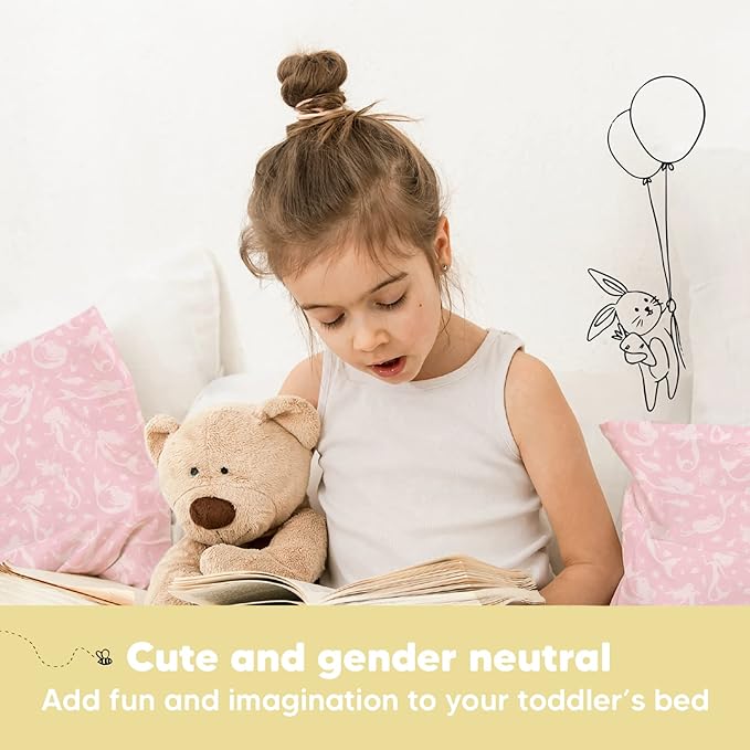 Toddler Pillow with Pillowcase - 13x18 My Little Dreamy Kids Travel Bed Pillows for Sleeping, Organic Cotton Small Pillowcase, Soft & Breathable, Machine Washable, Toddlers 2-5 years old (Mermaid)