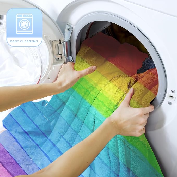 Ultra Soft Fleece Blanket- Lightweight & Warm Throw Blanket for Couch, Cozy Plush Sherpa Blanket for Adults Kids, Durable & Easy Care (Rainbow, 50x60 in)
