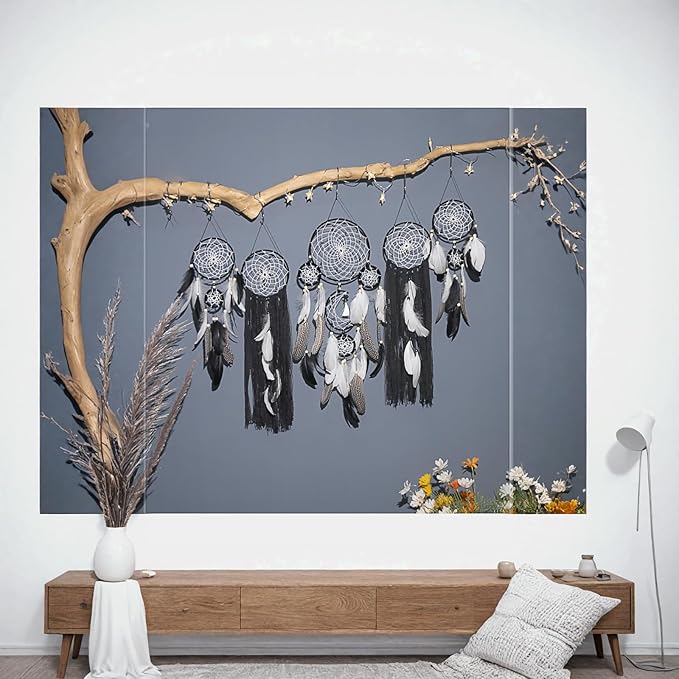 Dream Catcher Wall Decor,Large Boho Dream Catcher with Luxurious Feathers & Beads, Handmade Wall Hanging for Bedroom, Nursery, Living Room, Gift Ready for Girls & Adults (Camel)