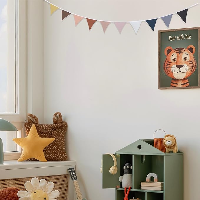 Pennant Banner Flags,Infant and toddler room decoration pennant,for Nursery Decor Baby Birthday Boho Wedding Shower Party Event (Colorful triangular flag banner98)