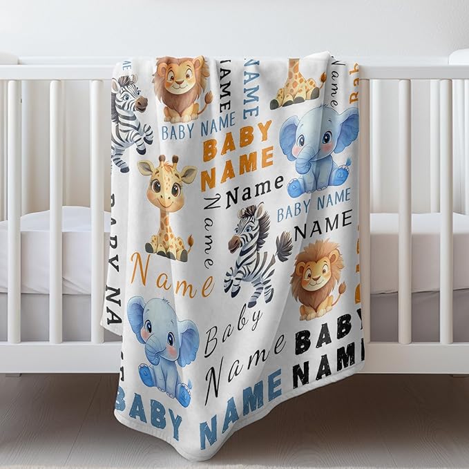 Ship Next Day, Custom Name Blanket - Printed in USA, Personalized Baby Blankets for Girls, Baby Blanket with Name, Ultra-Soft Cozy Fleece Blankets, Gifts for Boys & Girls Kids Teen Girl New Mom