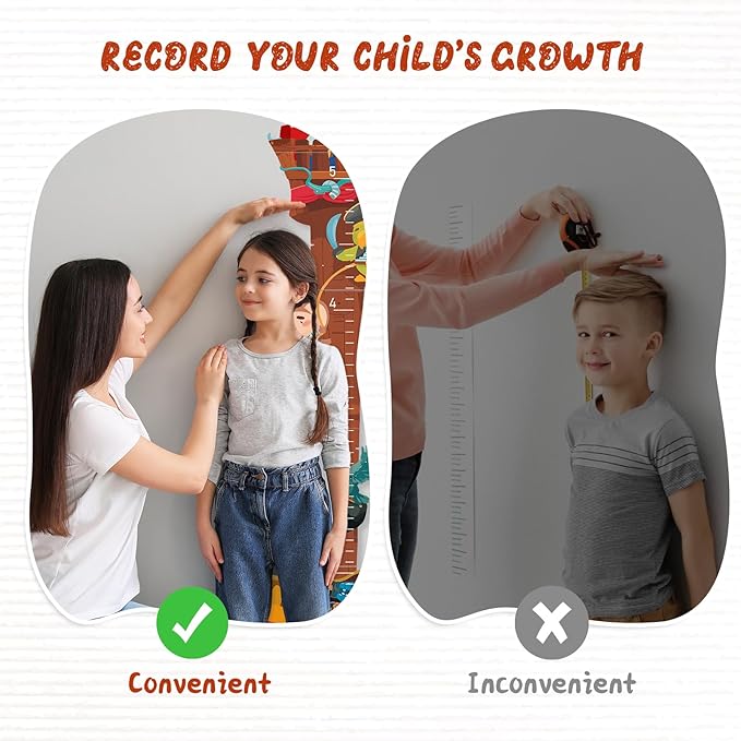 Personalized Name Kids Growth Chart Wall, Ship Wooden Height Chart for Kids, Height Measurement for Wall Kids Room Nursery Wall Decor