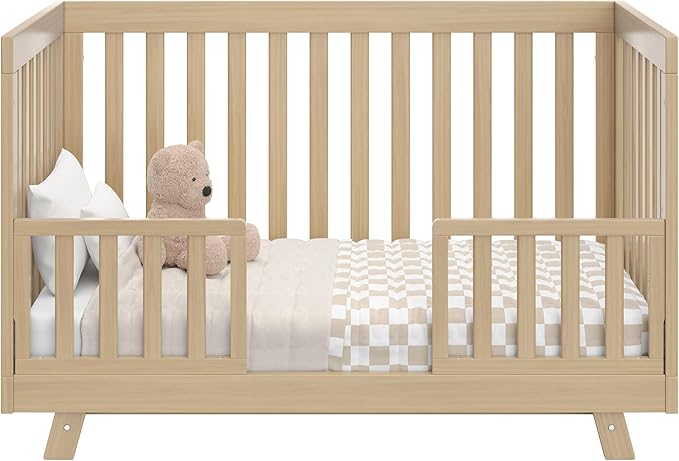 Storkcraft Beckett 3-in-1 Convertible Crib (Driftwood) – GREENGUARD Gold Certified, Fits Standard Crib Mattress, Converts to Toddler Bed and Daybed, 4 Mattress Heights, Grow-with-Me Design