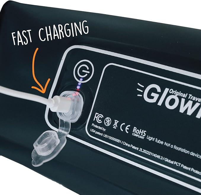 Inflatable Travel Bed LED Lights with Remote Portable Kids Bed Kids Air Mattress Twin Sized Mattress Blow up Bed Travel, Camping, Sleepovers Glowing Halo of Light Make Fear Disappear