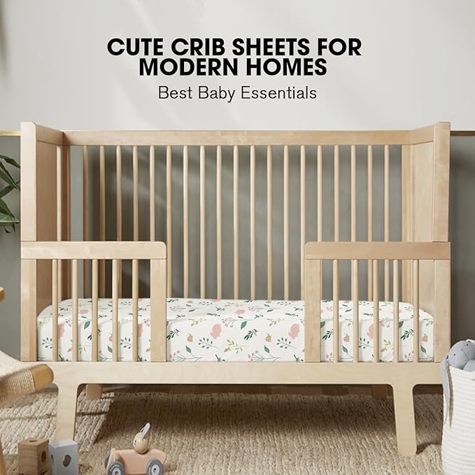 Little Grape Land Crib Sheets for Girls and Boys, 2pk Baby Crib Fitted Sheet for Standard Size Crib and Toddler Mattress, Super Soft Baby Sheet (Little Bunny)