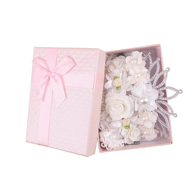 Baby Girl Floral Headbands- 3pcs Nylon Headband Handmade Flower Crown Elastic Hairband Newborn Toddler Hair Accessories Gifts for Girls (1-6 years old)