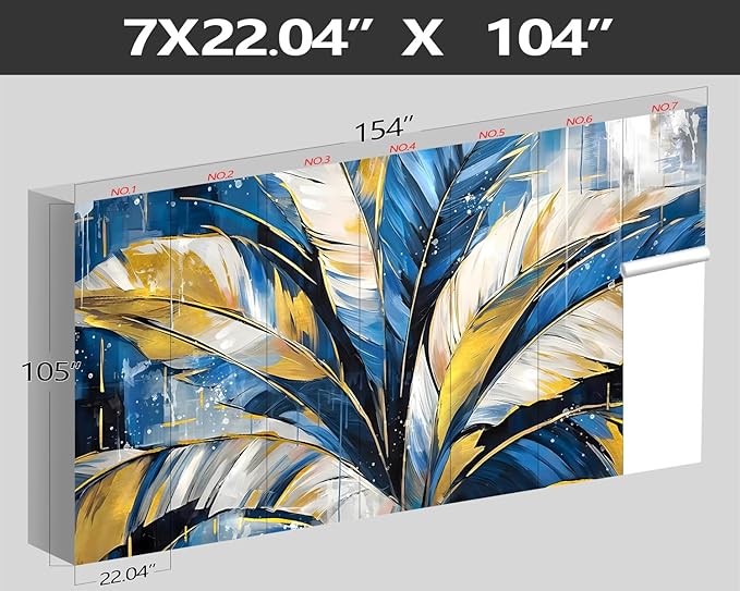 XMPMBM-Gold Abstraction Art Banana Leaf backsplash Large Decorative Wallpaper Graffiti Leaf Bedroom Bathroom Wall Mural- W 154" X H 105"(112 Square Foot)