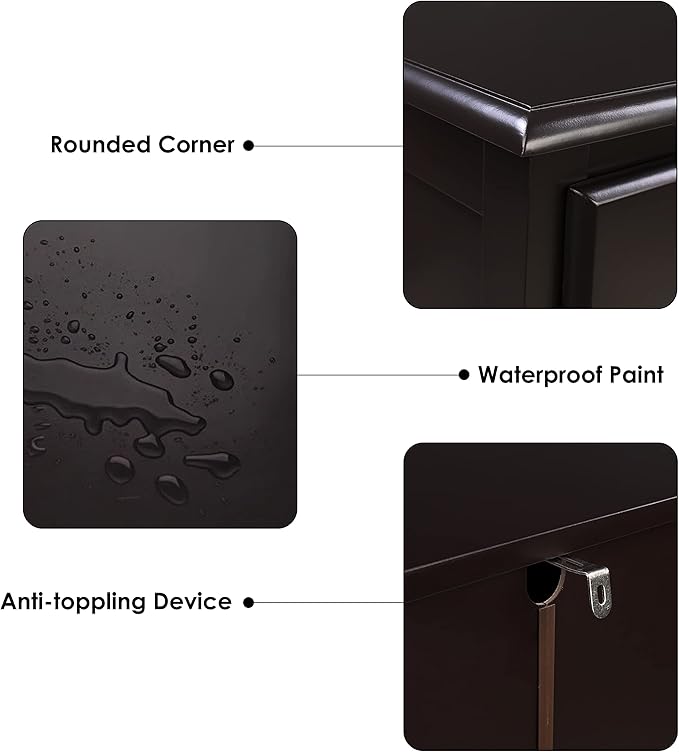 HOUSUIT Dresser, 4 Drawer Dressers Chests of Drawers, Modern Tall Dresser, Wood Drawer Chest Storage Cabinet for Living Room, Hallway, Entryway, Home Office, Dark Brown