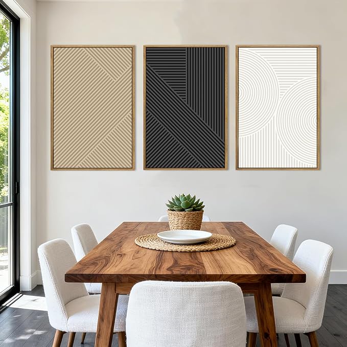 Anyzal Neutral Wall Art Modern Abstract Wall Decor Minimalist Boho Artwork 16x24 Inch Set of 3 for Living Room Bedroom Dining Room