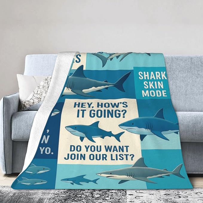 Shark Fleece Throw Blanket Fuzzy Plush Super Soft Cozy Warm Stuff Bedding Ocean Animal Blanket Gifts for Whale Shark Lover Boys Girls Kids Adult Men Women 40"X50"