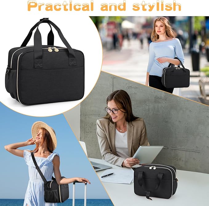 Wearable Breast Pump Bag, Breast Milk Cooler Bags with with Insulated Compartment & Waterproof Mat, Pumping Bag Compatible with Momcozy, Medela, Willow and Elvie Pumps, Black