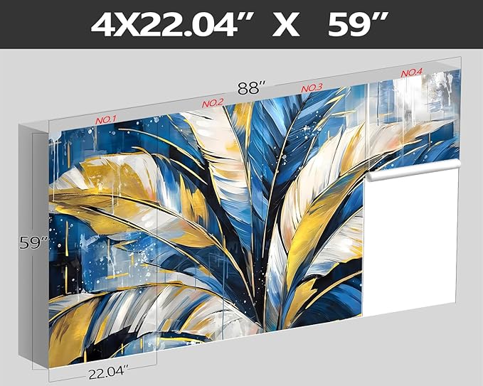 XMPMBM-Gold Abstraction Art Banana Leaf backsplash Large Decorative Wallpaper Graffiti Leaf Bedroom Bathroom Wall Mural- W 88" X H 59"(36 Square Foot)