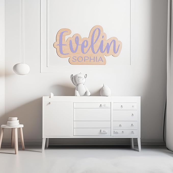 Baby Name Sign, Custom Nursery Name Sign, Wooden Kids Room Decor, Wall Decor