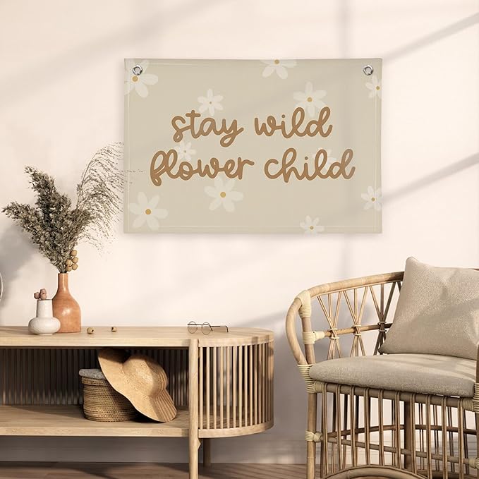 Girls Room Decor, Wildflower Wall Decor Sisters Make The Best Friends Banner Flag for Sisters Room Decoration,Boho Nursery Baby Girls Toddler Kids,Girls Bedroom 30x20,girlroom